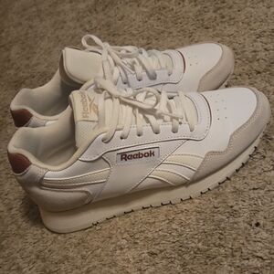 Reebok Classic White and Beige Sneakers